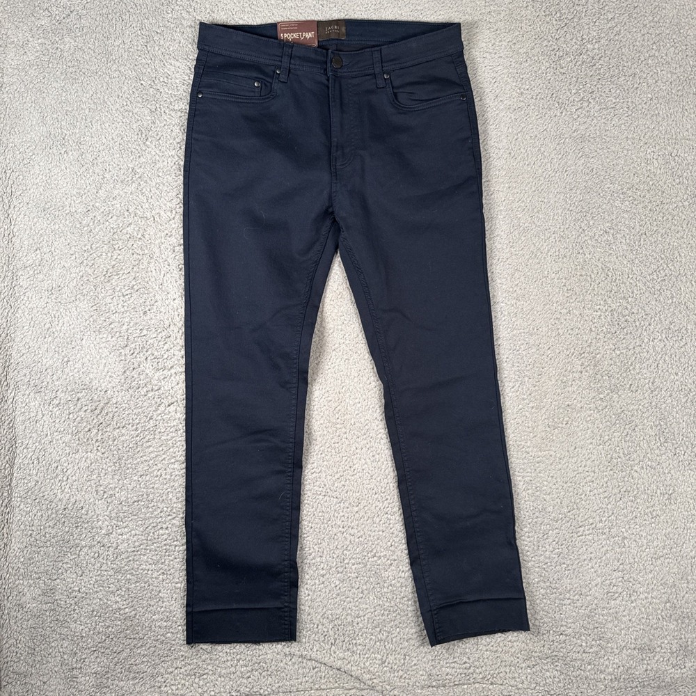 Jachs New York Pants Men's 34x30 Navy Blue Straight Fit 5-Pocket *READ ALTERED*